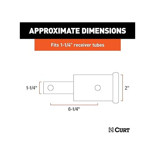  CURT 45785 Trailer Hitch Receiver Adapter, 1-1/4 to 2-Inch, 6-1/4-In Extension, 350 lbs