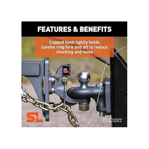  CURT 48410 SecureLatch 2-5/16-Inch Ball and Pintle Hitch Hook Combination, 20,000 Pounds, Mount Required