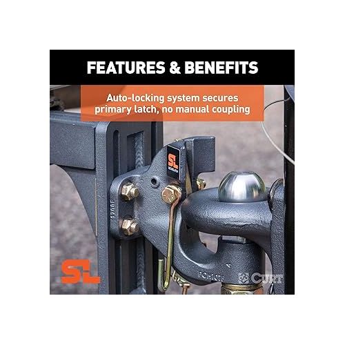  CURT 48410 SecureLatch 2-5/16-Inch Ball and Pintle Hitch Hook Combination, 20,000 Pounds, Mount Required