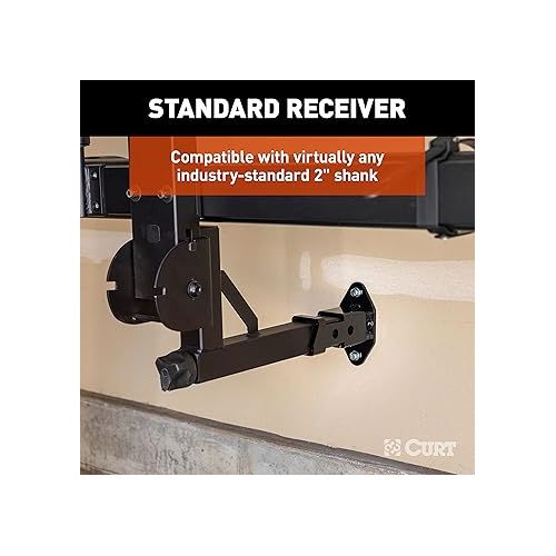  CURT 45069 Hitch Accessory Wall Mount, 2-Inch Receiver Black