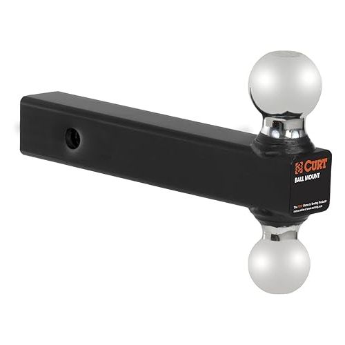  CURT 45002 Multi-Ball Trailer Hitch Ball Mount, 2, 2-5/16-Inch Balls, Fits 2-Inch Receiver, 10,000 lbs