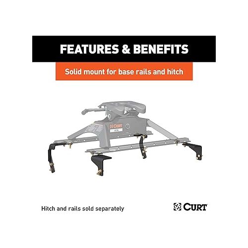  CURT 16306 5th Wheel Installation Brackets, Select Dodge, Ram 1500 with Coil Springs, Additional Brackets Required, Carbide Black