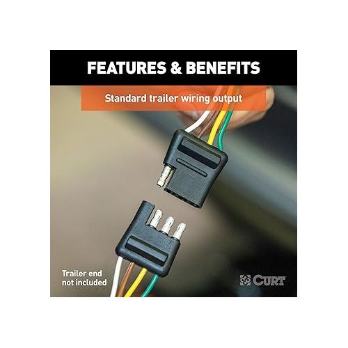  CURT 56322 Vehicle-Side Custom 4-Pin Trailer Wiring Harness, Fits Select Chrysler Pacifica with LED Taillights , Black