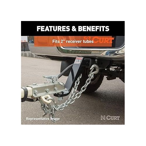  CURT 45064 Lifted Truck Trailer Hitch Mount with 2-Inch Ball & Pin, Fits 2-in Receiver, 7,500 lbs, 6-Inch Drop, Black