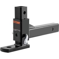 CURT 45812 Adjustable Trailer Hitch Mount, Fits 2-Inch Receiver, 7-1/2-Inch Drop, 1-Inch Hole, 5,000 lbs, GLOSS BLACK POWDER COAT