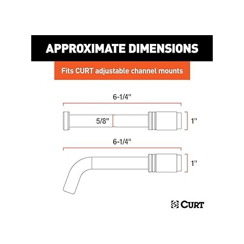  CURT 23556 Lock Set for Adjustable Channel Mounts, Silver