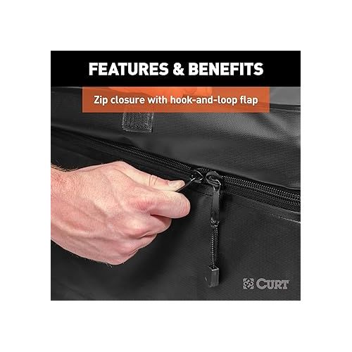  CURT 18220 38 x 34 x 18-Inch Weather-Resistant Black Vinyl Cargo Bag for Roof Basket