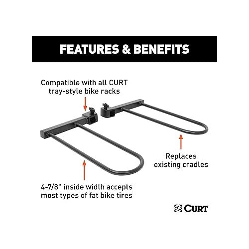  CURT 18091 Tray-Style Bike Rack Cradles for Fat Tires Up to 4-7/8 Inches Wide, 2-Pack