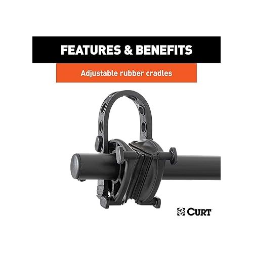  CURT 18030 Extendable Trailer Hitch Bike Rack Mount, Fits 1-1/4, 2-Inch Receiver, 2 or 4 Bicycles, Black