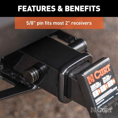  CURT 23518 Black Trailer Hitch Lock 5/8-Inch Pin Diameter Fits 2-Inch Receiver
