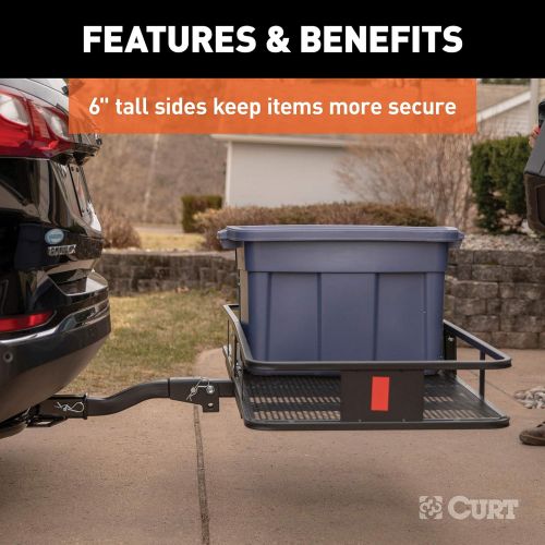  CURT 18153 500 lbs. Capacity Basket Trailer Hitch Cargo Carrier, Fits 2-Inch Receiver