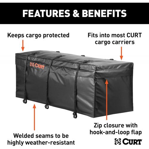  CURT 18210 56 x 18 x 21-Inch Weather-Resistant Black Vinyl Cargo Bag for Hitch Carrier