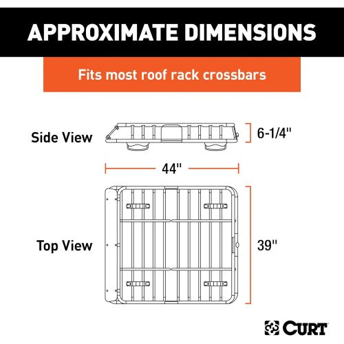  CURT 18115 Universal 42 x 37-Inch Black Steel Roof Rack Rooftop Cargo Carrier