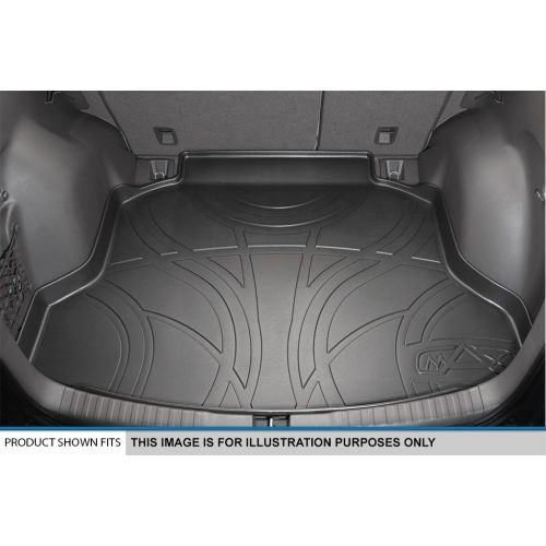  CURT MAXLINER Custom Fit Floor Mats 2 Rows and Cargo Liner Behind 2nd Row Set Black for 2016-2019 Honda Pilot