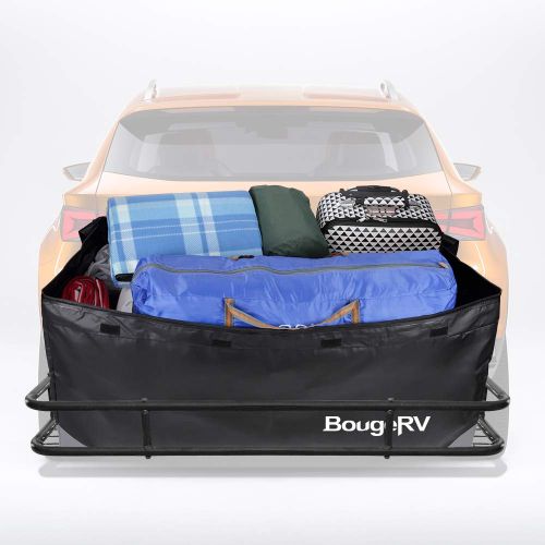  CURT BougeRV Hitch Cargo Carrier Bag Waterproof/Rainproof Hitch Mount Cargo Bag for Car Truck SUV Vans Hitch Trays and Hitch Baskets (48 L x 20 W x 22 H)