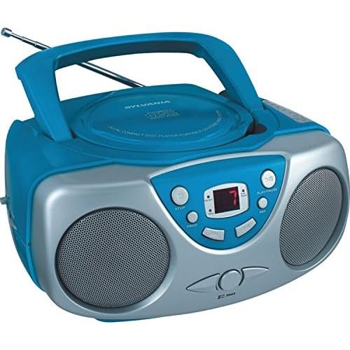  [아마존베스트]Curtis Sylvania SRCD243 Portable CD Player with AM/FM Radio, Boombox (Blue)