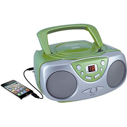  [아마존베스트]Curtis Sylvania SRCD243 Portable CD Player with AM/FM Radio, Boombox(Green)