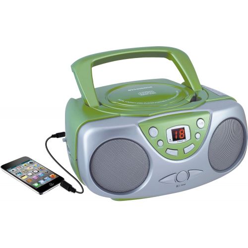  [아마존베스트]Curtis Sylvania SRCD243 Portable CD Player with AM/FM Radio, Boombox(Green)