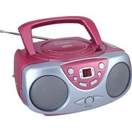[아마존베스트]Curtis Sylvania SRCD243 Portable CD Player with AM/FM Radio, Boombox (Pink)