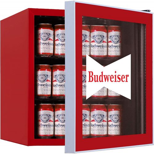  CURTIS MIS168BUD Budweiser 50 Can Beverage Cooler, Glass Door, 1.8 cu ft, Red