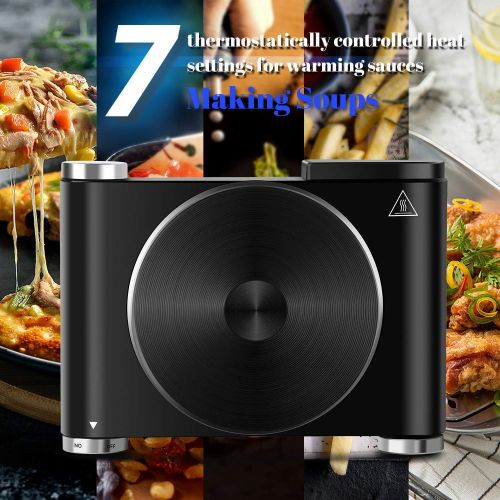  [아마존핫딜][아마존 핫딜] CUSIMAX-cordial Cusimax Hot Plate Electric Burner Single Burner Cast Iron Heating Plate Portable Burner 1500W with Adjustable Temperature Control Stainless Steel Non-Slip Rubber Feet Black Easy To