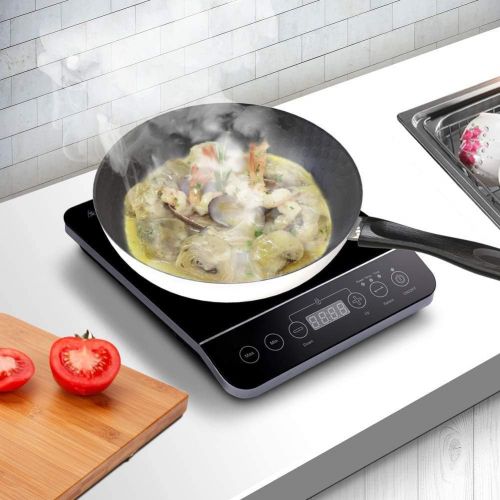  [아마존 핫딜] CUSIMAX Induction Cooktop 1800W Portable Induction Burner with Timer, Sensor Touch Electric Burner, 10 Temperature and 9 Power Setting, Kids Safety Lock for Cast Iron, Stainless St