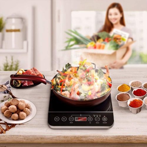  [아마존 핫딜] CUSIMAX Induction Cooktop 1800W Portable Induction Burner with Timer, Sensor Touch Electric Burner, 10 Temperature and 9 Power Setting, Kids Safety Lock for Cast Iron, Stainless St