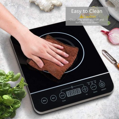  [아마존 핫딜] CUSIMAX Induction Cooktop 1800W Portable Induction Burner with Timer, Sensor Touch Electric Burner, 10 Temperature and 9 Power Setting, Kids Safety Lock for Cast Iron, Stainless St