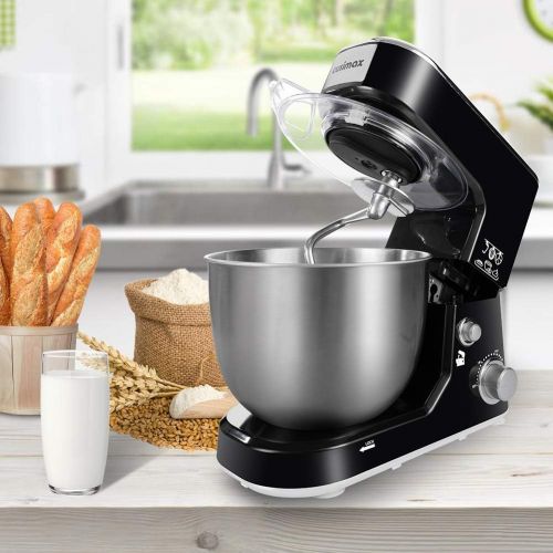  [아마존베스트]CUSIMAX Stand Mixer, Cusimax 5-Quart 800W Dough Mixer, Tilt-Head Electric Mixer with Stainless Steel Bowl, Dough Hook, Mixing Beater and Whisk, CMKM-150, Black