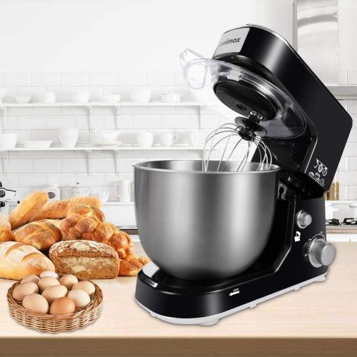  [아마존베스트]CUSIMAX Stand Mixer, Cusimax 5-Quart 800W Dough Mixer, Tilt-Head Electric Mixer with Stainless Steel Bowl, Dough Hook, Mixing Beater and Whisk, CMKM-150, Black