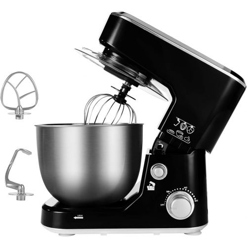  [아마존베스트]CUSIMAX Stand Mixer, Cusimax 5-Quart 800W Dough Mixer, Tilt-Head Electric Mixer with Stainless Steel Bowl, Dough Hook, Mixing Beater and Whisk, CMKM-150, Black