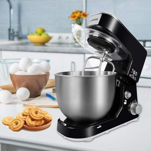  [아마존베스트]CUSIMAX Stand Mixer, Cusimax 5-Quart 800W Dough Mixer, Tilt-Head Electric Mixer with Stainless Steel Bowl, Dough Hook, Mixing Beater and Whisk, CMKM-150, Black