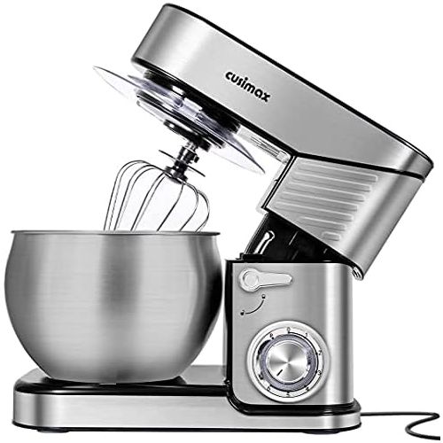  Stand Mixer, CUSIMAX 6.5QT Stainless Steel Mixer 6-Speeds Tilt-Head Dough Mixers for Baking with Dough Hook, Wire Whisk & Flat Beater, Splash Guard for Home Cooking kitchen Mixer,