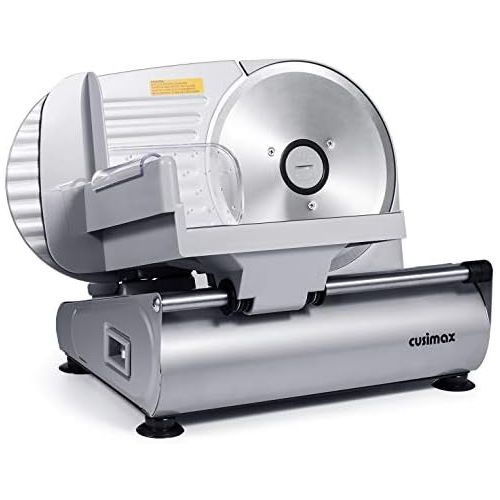  [아마존베스트]Meat Slicer, CUSIMAX 200W Electric Deli Food Slicer with 7.5 Removable Stainless Steel Blade, Food Carriage & Pusher, Cheese Bread Fruit Vegetable Cutter, Adjustable Thickness Dial