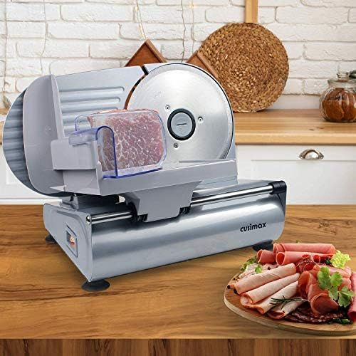  [아마존베스트]Meat Slicer, CUSIMAX 200W Electric Deli Food Slicer with 7.5 Removable Stainless Steel Blade, Food Carriage & Pusher, Cheese Bread Fruit Vegetable Cutter, Adjustable Thickness Dial