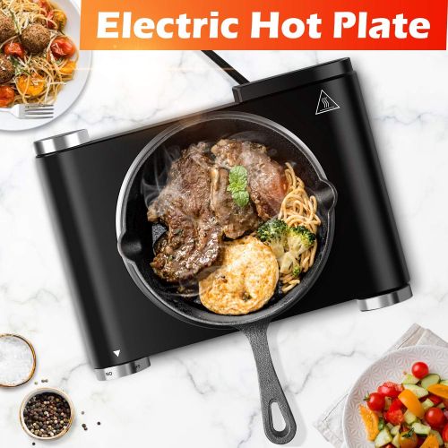  [아마존베스트]CUSIMAX Portable Hot Plate Burner for Electric Cooking, 1500w Single Countertop Burner with Knob Control to Adjustable Temperature and Anti-Skid Feet Electric Stove for Dorm Office