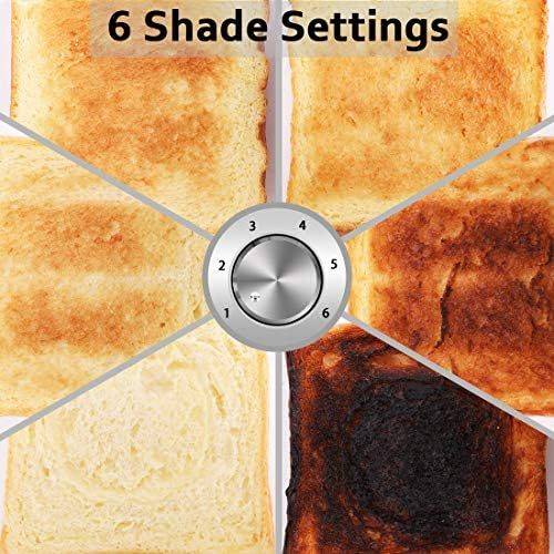  [아마존베스트]Toaster 4 Slice, CUSIMAX Stainless Steel Toaster, Bread Toasters 4 Extra Wide Slot with Bagel/Defrost/Cancle Function,6 Shade Settings with Removable Crumb Tray