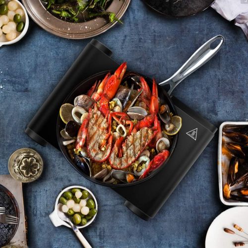  CUSIMAX Single Countertop Burner, Portable Infrared Cooktop, CMIP-B120, Black (Stainless Steel)