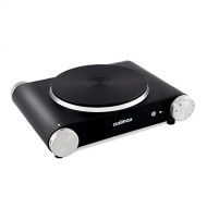 CUSIMAX Cusimax 1500W Electric Hot Plate, Black Single Countertop Burner, Stainless Steel Housing, CMHP-B101