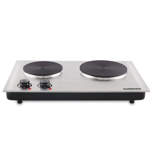  CUSIMAX Cusimax 1800W Double Hot Plate for Cooking - Electric Stove Stainless Steel - Portable Electric Burner - CMHP-C180N