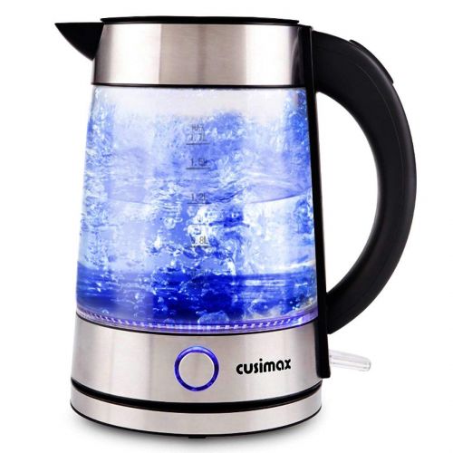  CUSIMAX Cusimax Electric Kettle, 1.7L Tea Kettle, 1500W Illuminating Water Kettle Stainless Steel with Auto Shut-Off and Boil-Dry Protection CMWKN-150