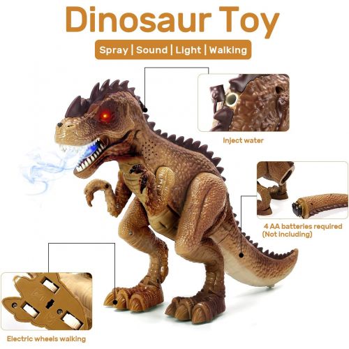  [아마존베스트]CUTE STONE Large Remote Control Dinosaur Toys, RC T Rex React to Shooting, Walking, Spraying, Roaring and Lighting Dinosaur Gifts for Boys, Toddlers, Kids and Girls