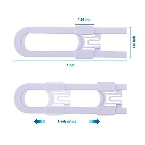  [아마존베스트]CUTESAFETY Sliding Cabinet Locks - Baby Proofing Cabinets with Adjustable Child Safety Lock - Childproof Latches for Knobs,Handles on Kitchen Doors,Storage Door,Cupboard,Closet,Dre