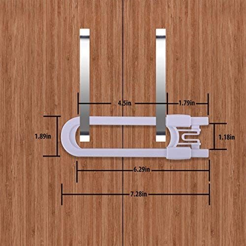  [아마존베스트]CUTESAFETY Sliding Cabinet Locks - Baby Proofing Cabinets with Adjustable Child Safety Lock - Childproof Latches for Knobs,Handles on Kitchen Doors,Storage Door,Cupboard,Closet,Dre