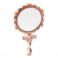 CUTICATE Fashional Vintage Make-Up Hand Table Mirror Antique Handheld Mirror Foldable - Round