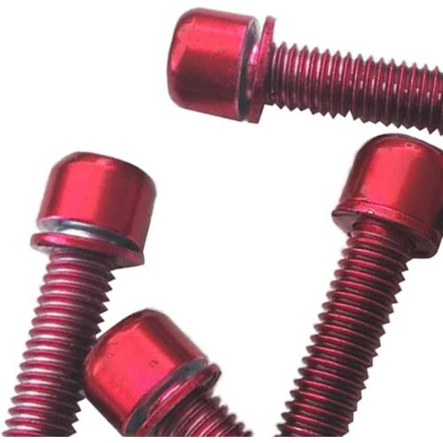  CUTICATE 12X MTB Road Bike Hex Socket Screws/Red M5x18 Carbon Steel Bolts for Bicycle Disc Brake Caliper, Handlebar Stem, Rear Rack, Water Bottle Cage Holder