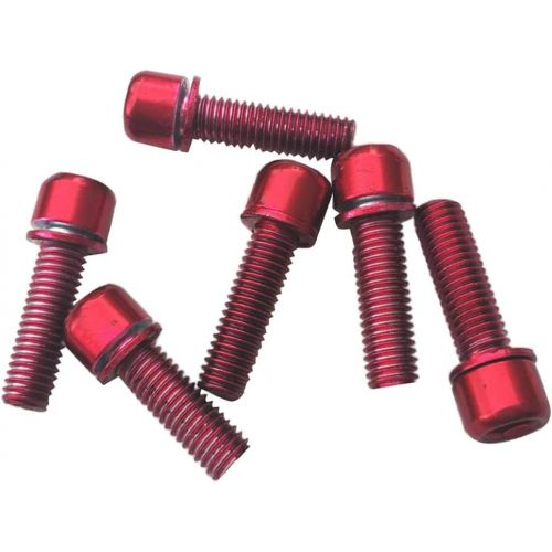  CUTICATE 12X MTB Road Bike Hex Socket Screws/Red M5x18 Carbon Steel Bolts for Bicycle Disc Brake Caliper, Handlebar Stem, Rear Rack, Water Bottle Cage Holder