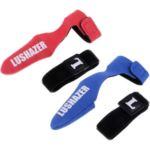  [아마존베스트]Cuticate 2 pieces elastic rod Velcro and fishing rod cap fishing rod head covers, fishing accessories for fishing rod (red blue)