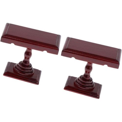  CUTICATE 1:12 Scale Miniature Wooden Dining Tea Coffee End Table for Dollhouse Furniture and Accessories - 2 Pieces