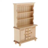 CUTICATE Miniature Multifunctional Cabinet Bookshelf for 1/12 Doll House Any Rooms Furniture Accessories, Realistic Model Handcrafts - Natural Wood